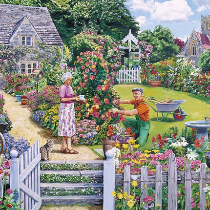 Gibsons The Gardener's Round Puzzel 4x 500 Stukjes