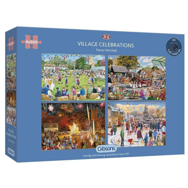 Gibsons Village Celebrations Puzzel 4x 500 Stukjes
