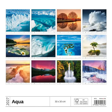 Helma Wandkalender 2027 Aqua