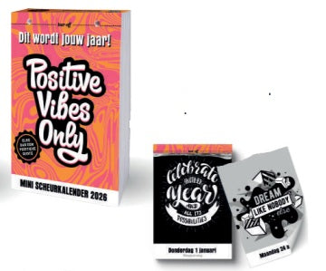 Inter-Stat Positive Vibes Only Mini Scheurkalender 2026