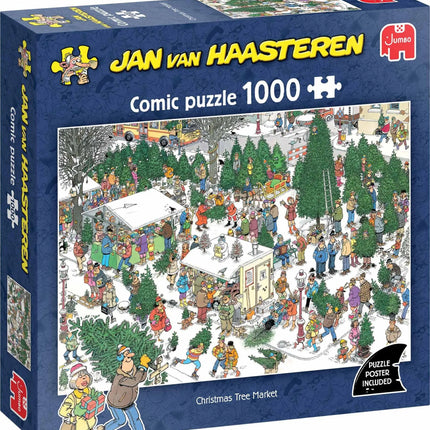 Jan van Haasteren Jan van Haasteren - De Kerstbomenmarkt Puzzel 1000 Stukjes