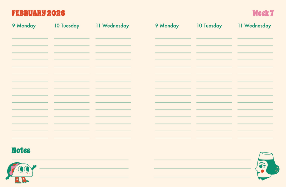 Kitch Kitchen Kitch Kitchen A5 Agenda 2026 Taco