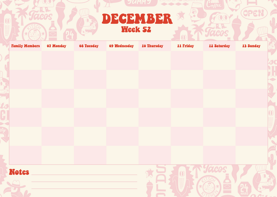 Kitch Kitchen Kitch Kitchen Family Planner 2026