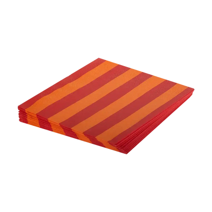 Kitsch Kitchen Kitsch Kitchen Servetten Streetstyle Striped Orange/Red
