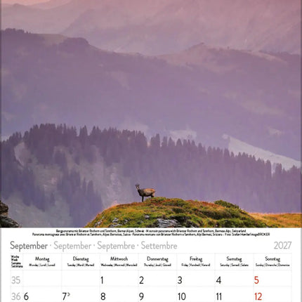 Korsch Verlag Alpen Kalender Klein 2027