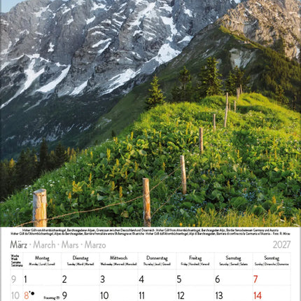 Korsch Verlag Alpen Kalender Klein 2027