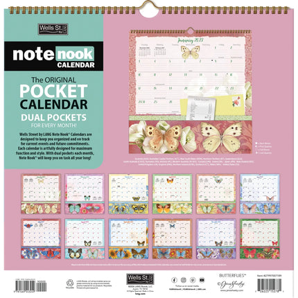 LANG Butterflies Pocket Note Nook Kalender 2027