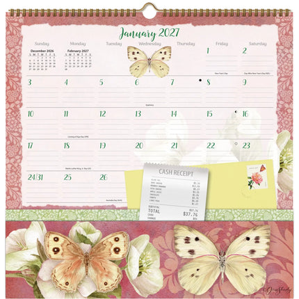 LANG Butterflies Pocket Note Nook Kalender 2027