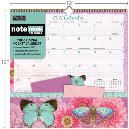 LANG Butterflies Pocket Note Nook Kalender 2027