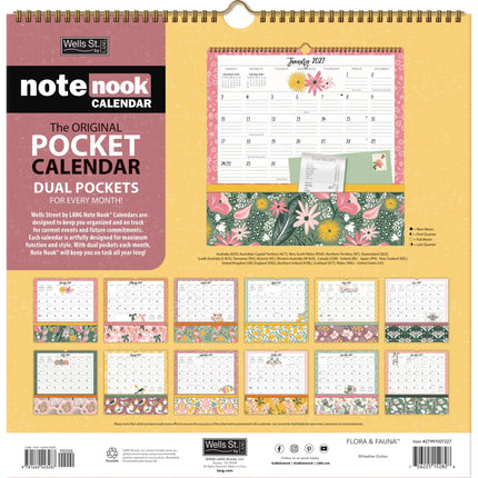 LANG Flora en Fauna Pocket Note Nook Kalender 2026