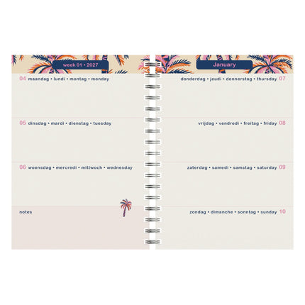 Lannoo Palmbomen Desk Agenda 2027 Cream