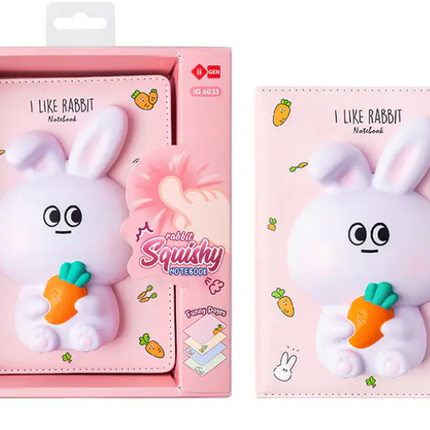 Lazy Stars Notitieboek Met Squishable 3D Figuur Konijn A5