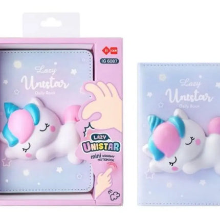 Lazy Stars Notitieboek Met Squishable 3D Figuur Unicorn Mini