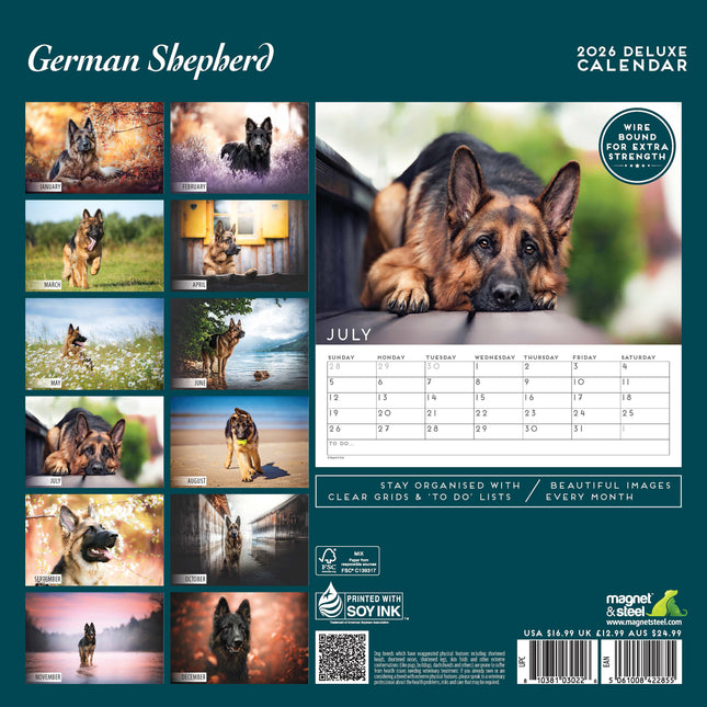 Magnet & Steel Duitse Herder Kalender 2026 Deluxe