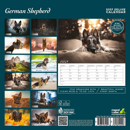 Magnet & Steel Duitse Herder Kalender 2027 Deluxe