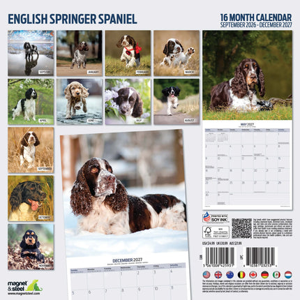 Magnet & Steel Engelse Springer Spaniel Kalender 2027
