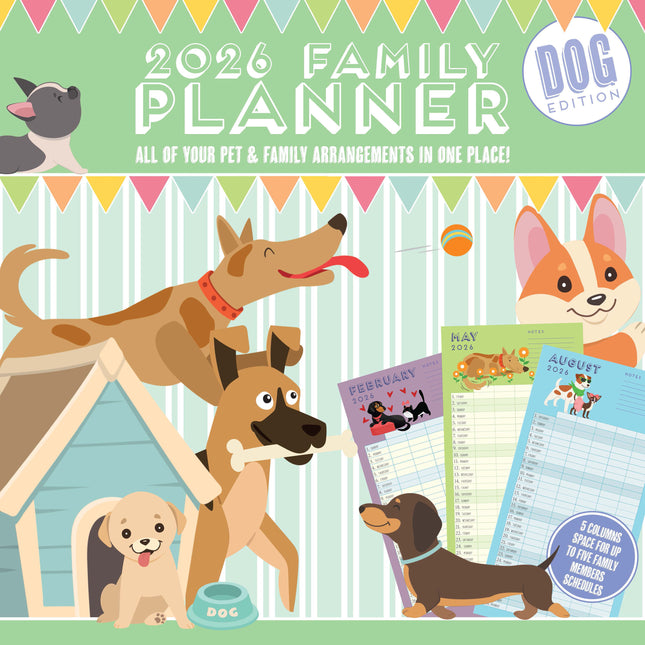 Magnet & Steel Family Planner Honden Editie 2026 5 persoons