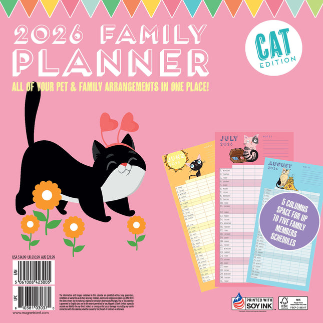 Magnet & Steel Family Planner Katten Editie 2026 5 persoons