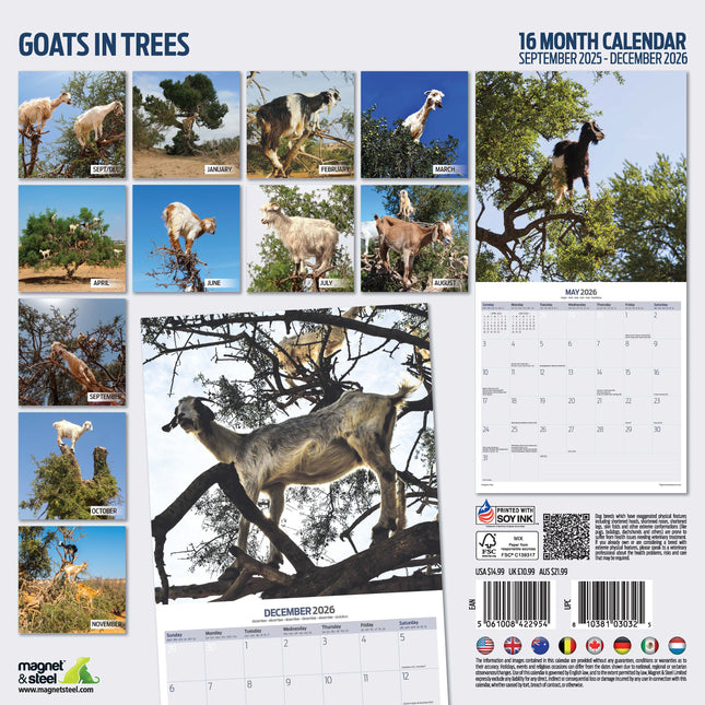 Magnet & Steel Goats in Trees Kalender 2026