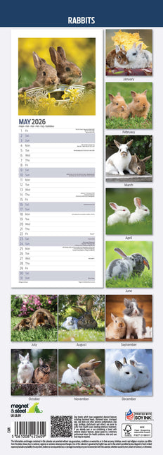 Magnet & Steel Konijnen Kalender 2026 Slimline