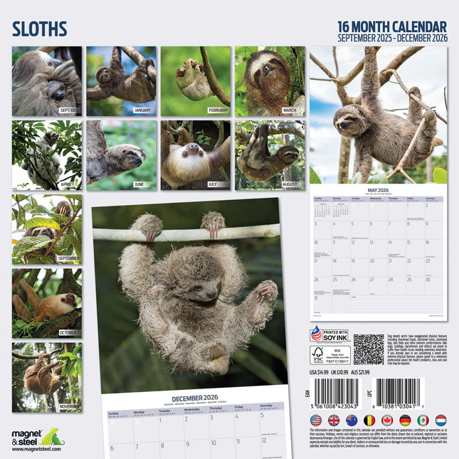 Magnet & Steel Luiaard Kalender 2026