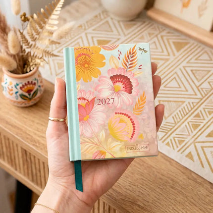 Paperclip Mini Agenda Pink Flowers 2027 – Paperclip