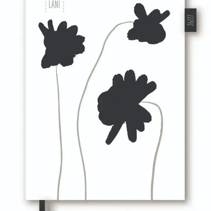 Pepa Lani Pepa Lani Agenda 2026-2027 Black & White Poppy Flower