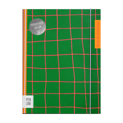 Pepa Lani Pepa Lani Bullet Journal PRO Flower Green Checkers Pink Details