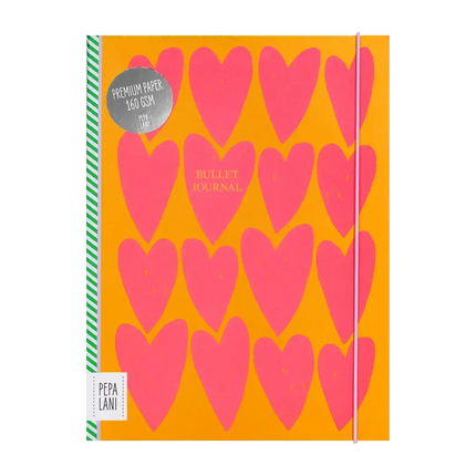 Pepa Lani Pepa Lani Bullet Journal PRO Flower Pink Orange Fancy Hearts