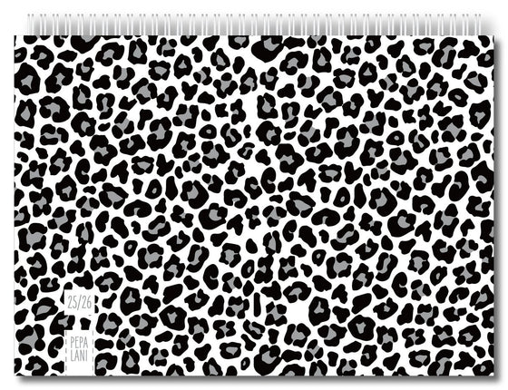 Pepa Lani Pepa Lani family planner 2025-2026 Black & White Leopard