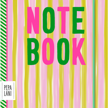 Pepa Lani Pepa Lani Flower Notitieboek Happy Stripes Yellow Pink