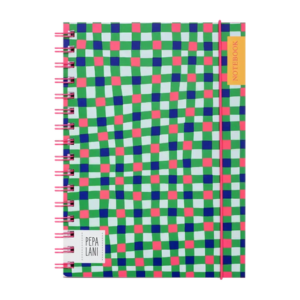 Pepa Lani Pepa Lani Notitieboek A5 Flower Checks on Checks Wire-O