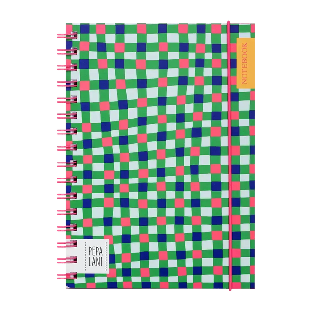 Pepa Lani Pepa Lani Notitieboek A5 Flower Checks on Checks Wire-O