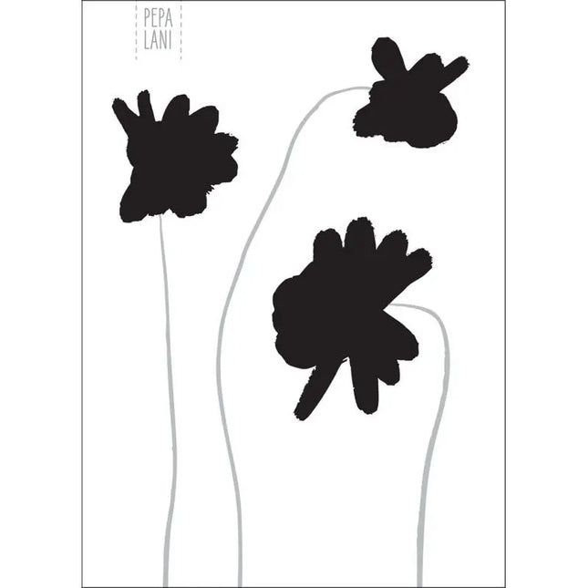 Pepa Lani Pepa Lani Notitieboek Black & White Poppy Flower