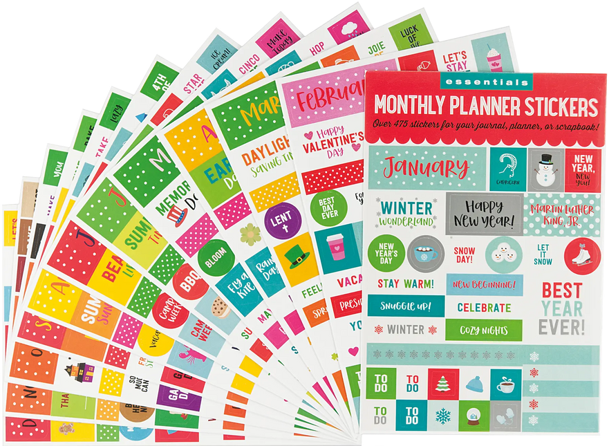 Peter Pauper Essentials Month By Month Planner Stickers