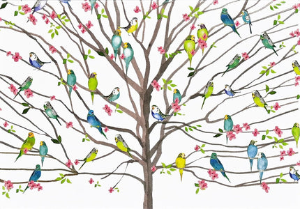 Peter Pauper Tree of Budgies Notitiekaarten 14 stuks met Enveloppe