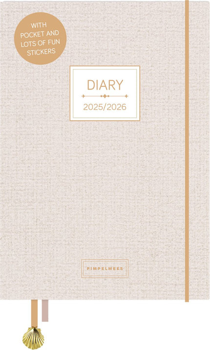 Pimpelmees Pimpelmees A5 Agenda 2025 - 2026 Warm Nude