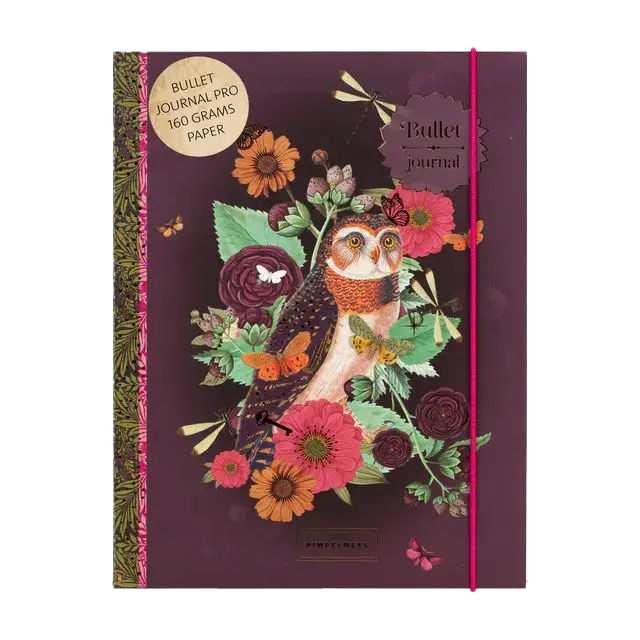 Pimpelmees Pimpelmees Bullet Journal PRO Owl Plum
