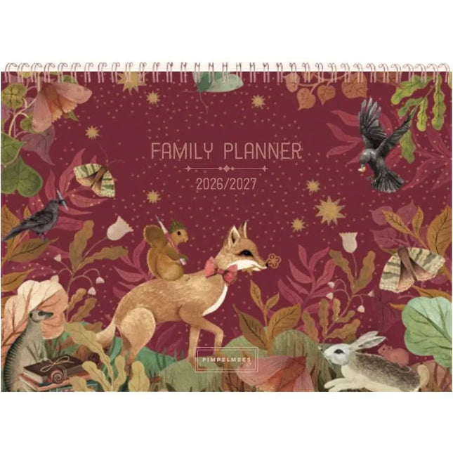 Pimpelmees Pimpelmees Family Planner 18 maanden 2026-2027 Fox Peony