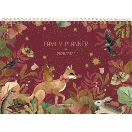 Pimpelmees Pimpelmees Family Planner 18 maanden 2026-2027 Fox Peony