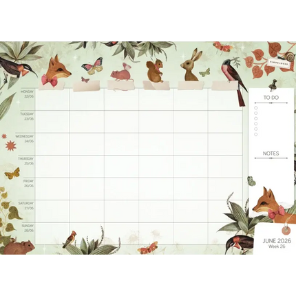 Pimpelmees Pimpelmees Family Planner 18 maanden 2026-2027 Fox Peony