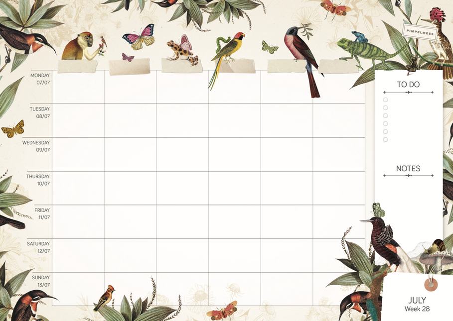 Pimpelmees Pimpelmees family planner 2026 Botanica Monkey Olive