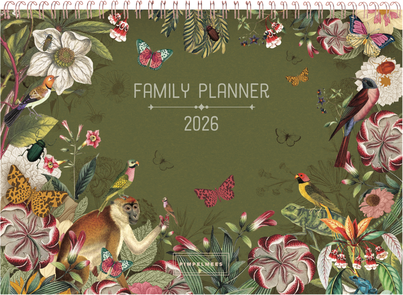 Pimpelmees Pimpelmees family planner 2026 Botanica Monkey Olive
