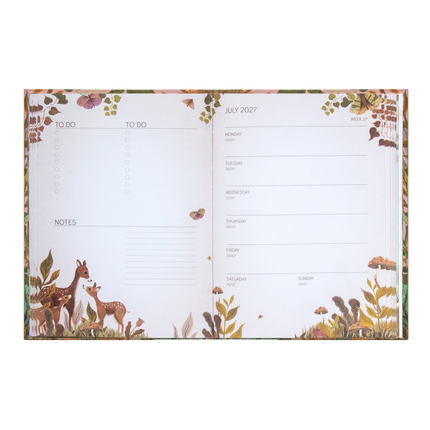 Pimpelmees Pimpelmees Magical Forest A5 Agenda 2027 Badger Warm Red