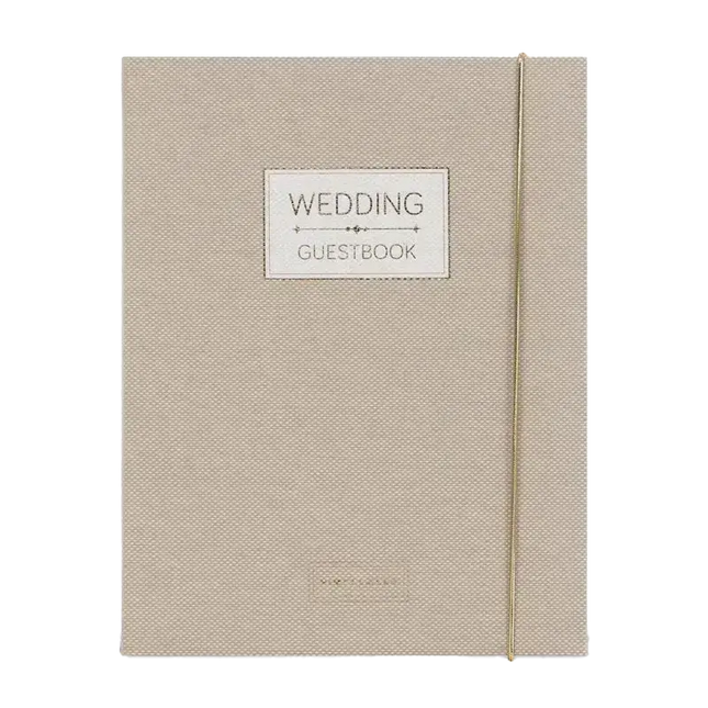 Pimpelmees Pimpelmees Wedding Guestbook Mono Luxe Linnen Warm Nude