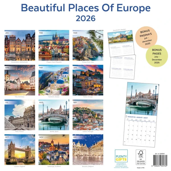 Plenty Gifts Beautiful Places Of Europe Kalender 2026