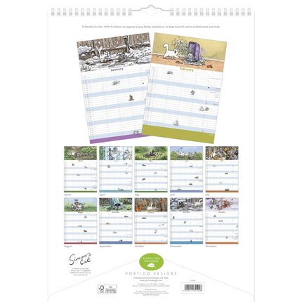 Portico Simon's Cat Family Kalender 2027 A3