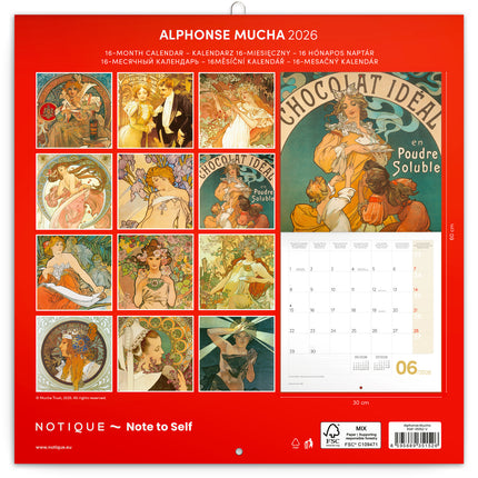 Presco Alphonse Mucha Kalender 2026