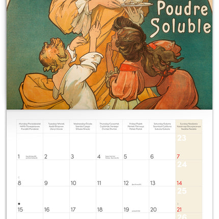 Presco Alphonse Mucha Kalender 2026