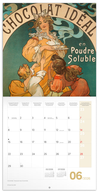 Presco Alphonse Mucha Kalender 2026